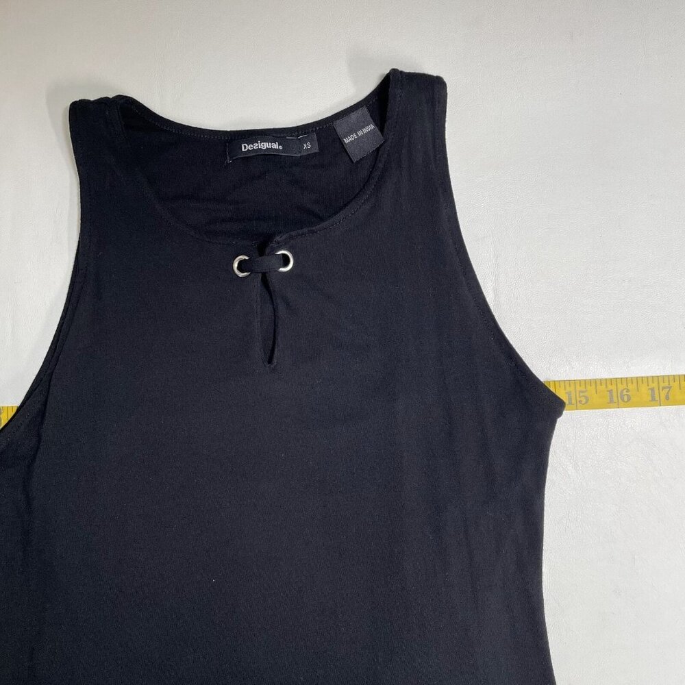 Desigual Valery Dress Womens XS Black Embellished Sleeveless A-Line Art to Wear - Picture 12 of 13